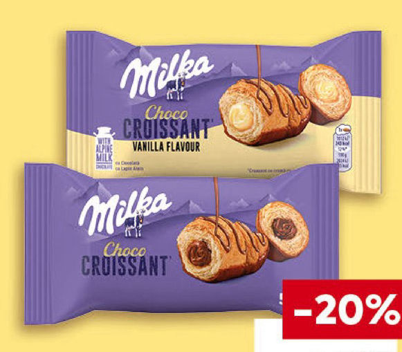 MILKA Кроасан с шоколадо-лешников пълнеж