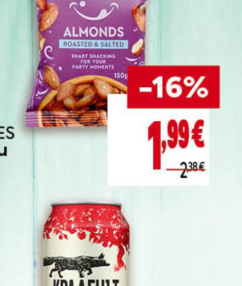NICE BITES Пържени бадеми 150 г