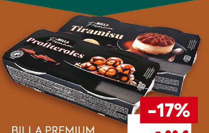 BILLA PREMIUM Тирамису или профитероли
