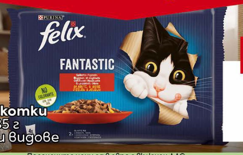 Felix Пауч за котки 4 x 80 - 85 г Различни видове
